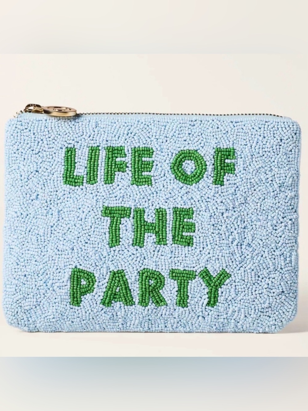 Kate Spade x Target Beaded Light Blue 'Life of the Party' Wristlet Pouch